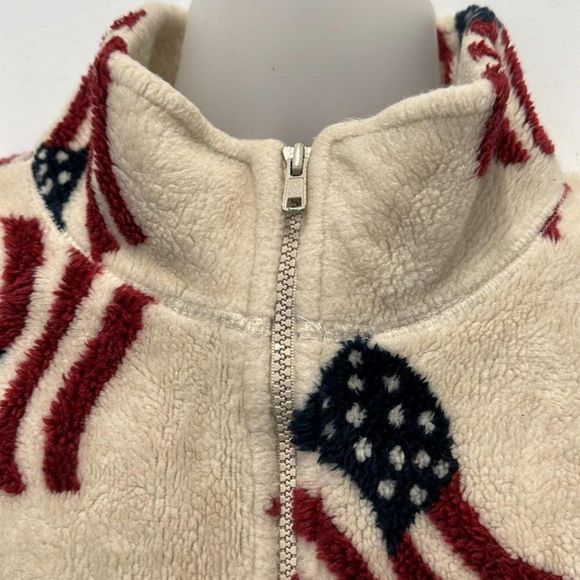 Mandal Bay American Flag Zip Up Turtleneck Sweater Size L - Picture 4 of 6